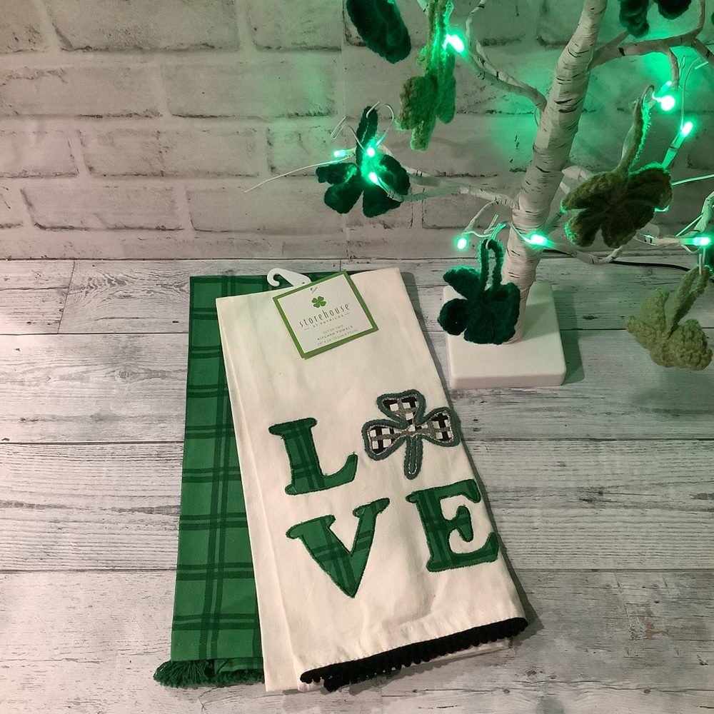 Storehouse 2pk Love Shamrock Kitchen Towels